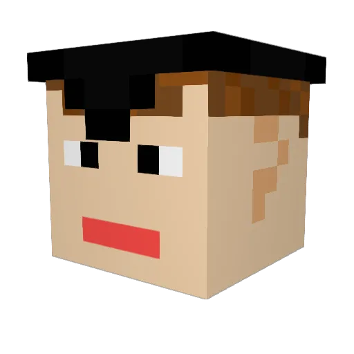W_A_Mozart Minecraft avatar head, 3D render