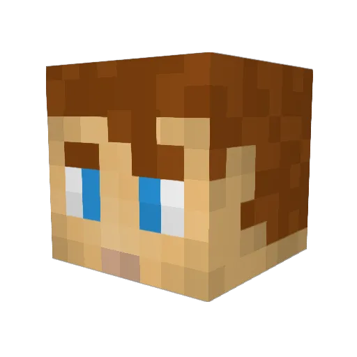 W_Hulk Minecraft avatar head, 3D render