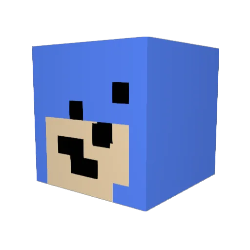 W_LoL Minecraft avatar head, 3D render
