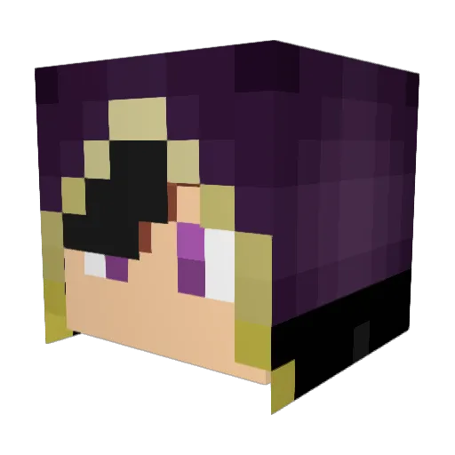 W_Lynx Minecraft avatar head, 3D render