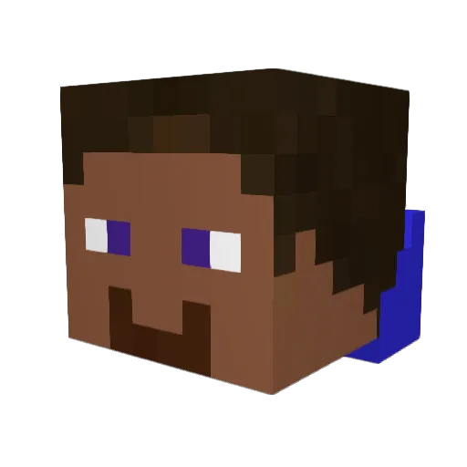 W_Mann Minecraft avatar head, 3D render