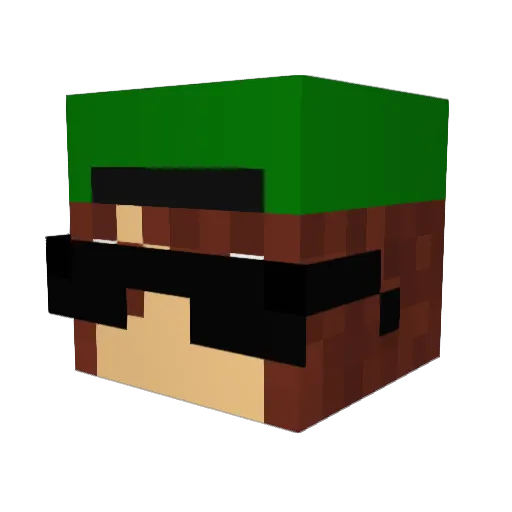W_T_D Minecraft avatar head, 3D render