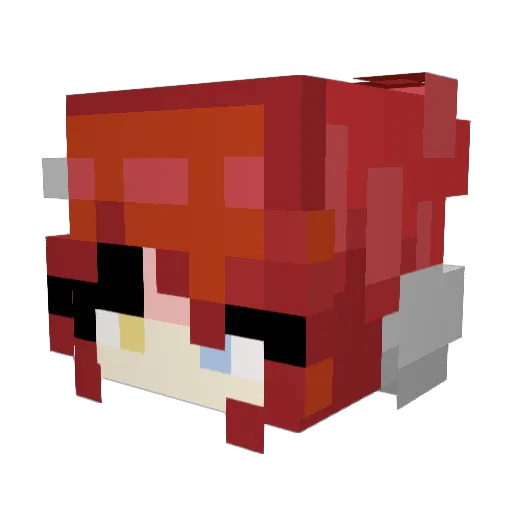 W_acte Minecraft avatar head, 3D render