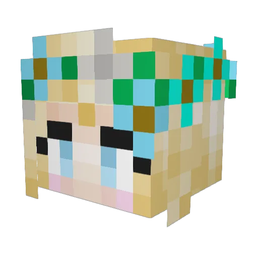 W_fairy Minecraft avatar head, 3D render