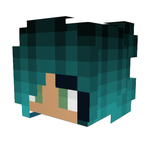 W_ish Minecraft avatar head, 3D render