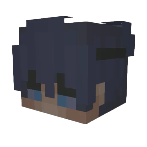Wa1k0u Minecraft avatar head, 3D render