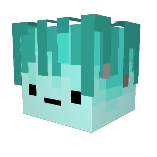 WaKaliTe Minecraft avatar head, 3D render