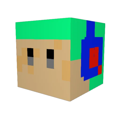 WaTerMelOnlolz Minecraft avatar head, 3D render