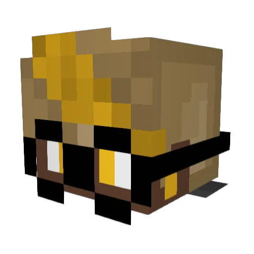 WaZZic Minecraft avatar head, 3D render