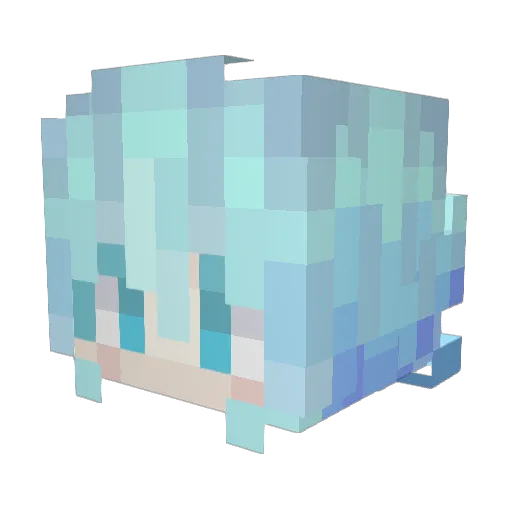 Wa_ter Minecraft avatar head, 3D render