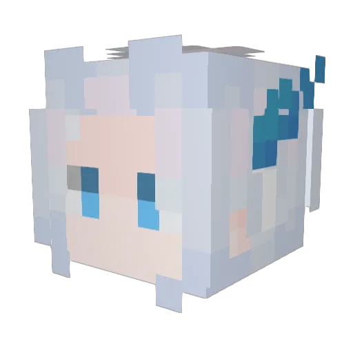 WaaDex Minecraft avatar head, 3D render