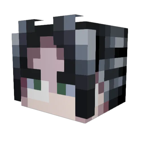 WaaLeee Minecraft avatar head, 3D render