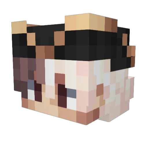 WaaRiaciKk Minecraft avatar head, 3D render