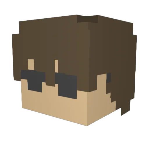 Waarwin Minecraft avatar head, 3D render