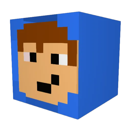 Waayne Minecraft avatar head, 3D render
