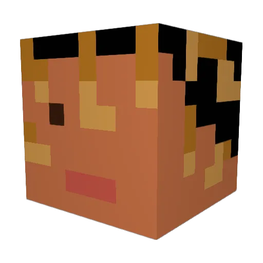 Waayve Minecraft avatar head, 3D render