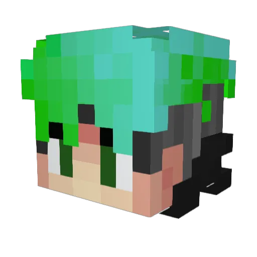 Waazka Minecraft avatar head, 3D render