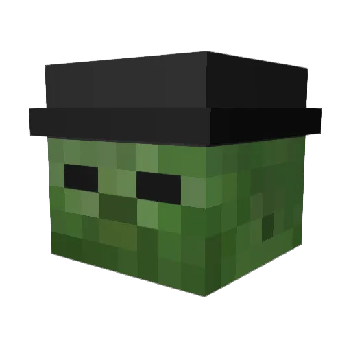 Wabajak Minecraft avatar head, 3D render