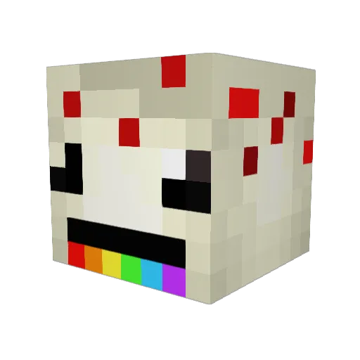 Wabbelkuchen Minecraft avatar head, 3D render
