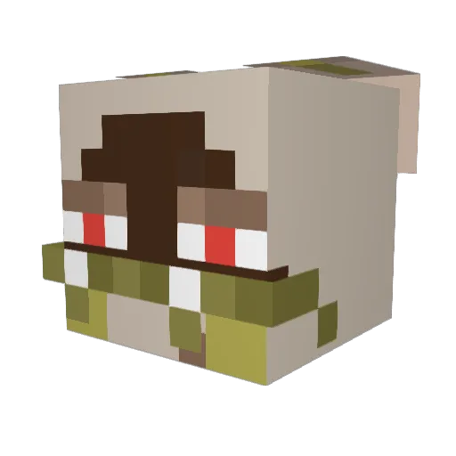 Wabbitneer Minecraft avatar head, 3D render