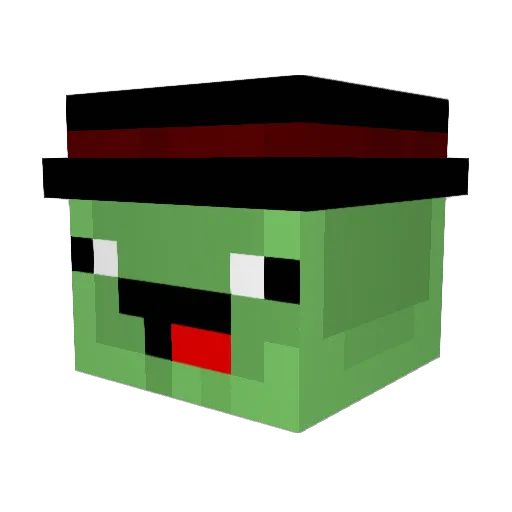 Wabluy Minecraft avatar head, 3D render