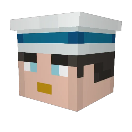 Waby_Check Minecraft avatar head, 3D render