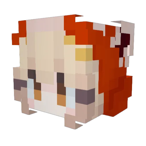 Wachelllll Minecraft avatar head, 3D render