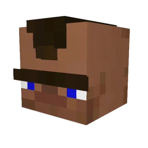 Wack2 Minecraft avatar head, 3D render