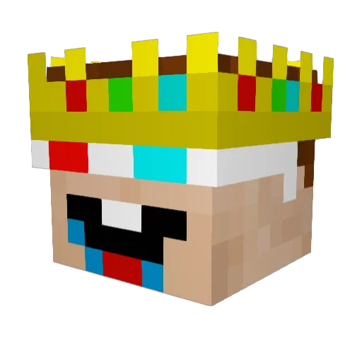 Wackadook Minecraft avatar head, 3D render