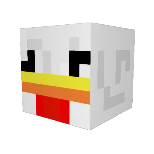 Wacki77 Minecraft avatar head, 3D render