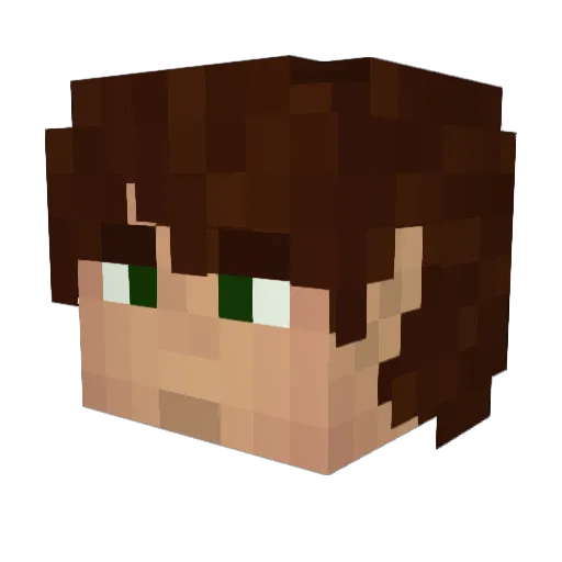 WackyBanana Minecraft avatar head, 3D render