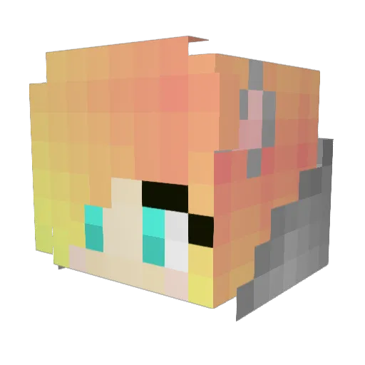WackyGnu Minecraft avatar head, 3D render