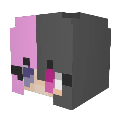 WackyRatto Minecraft avatar head, 3D render