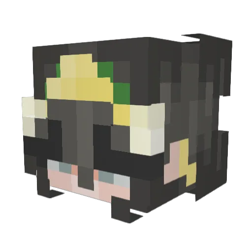 Wackymango Minecraft avatar head, 3D render