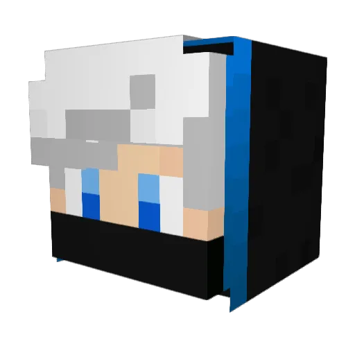 Wadadady Minecraft avatar head, 3D render