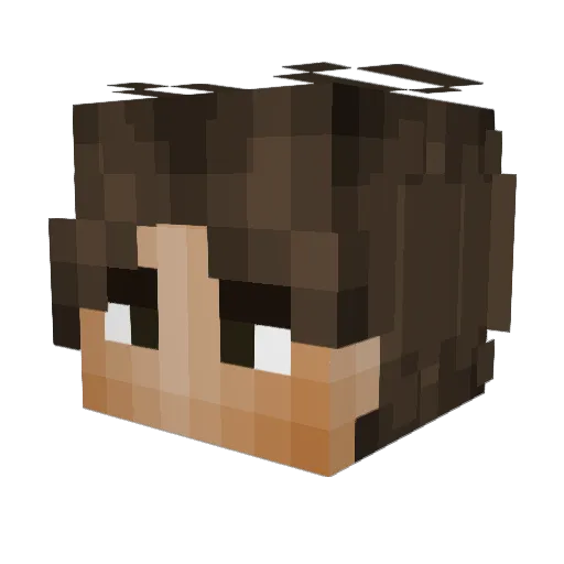 Wadan4zu Minecraft avatar head, 3D render
