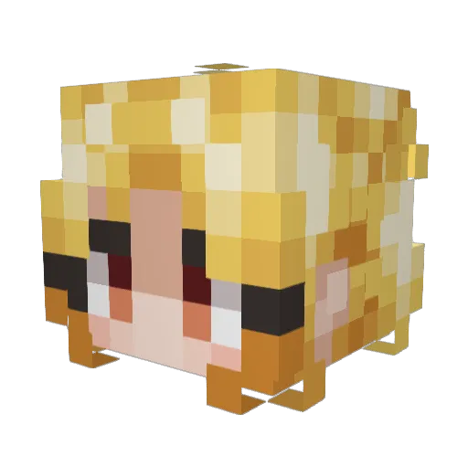 Waddalz Minecraft avatar head, 3D render