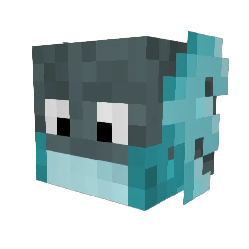 Waddleotl Minecraft avatar head, 3D render