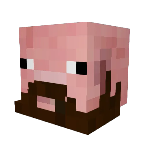 Waddles_the_Pig2 Minecraft avatar head, 3D render