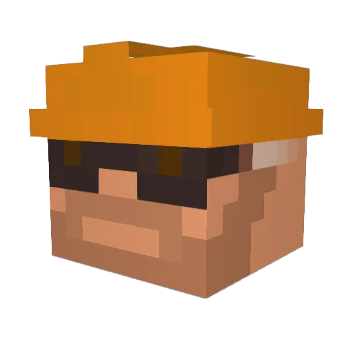 Wade42 Minecraft avatar head, 3D render