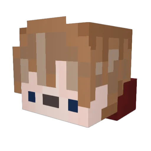 WadoePotato Minecraft avatar head, 3D render