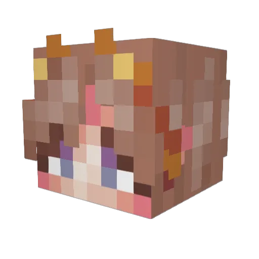 Wadzop Minecraft avatar head, 3D render