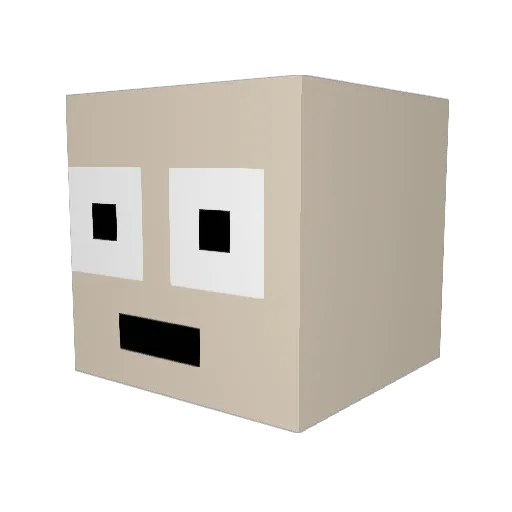 Wae9 Minecraft avatar head, 3D render