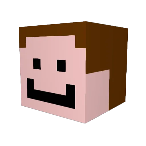 Waedan Minecraft avatar head, 3D render