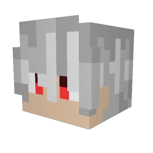 Wafaaul Minecraft avatar head, 3D render