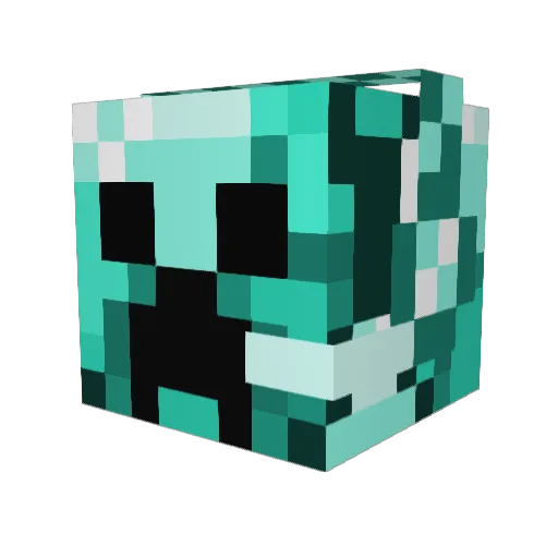 Wafelzz Minecraft avatar head, 3D render