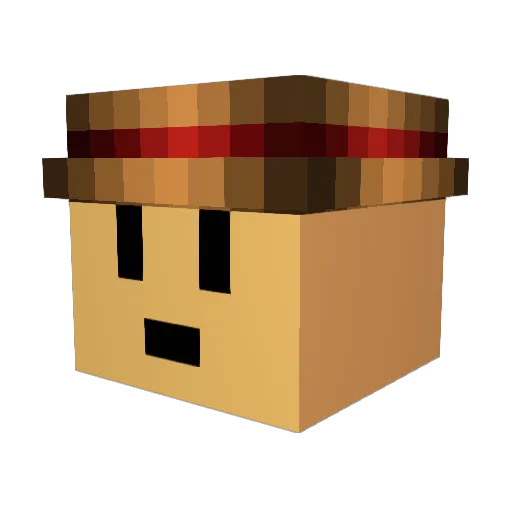 Waffeladis Minecraft avatar head, 3D render