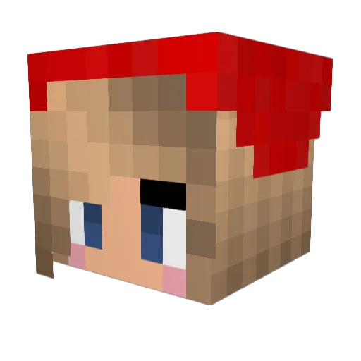 Waffellina Minecraft avatar head, 3D render