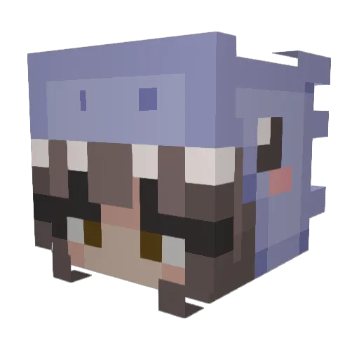 Waffiiee Minecraft avatar head, 3D render