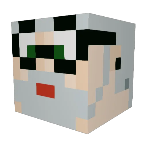 WaffleIronMG Minecraft avatar head, 3D render